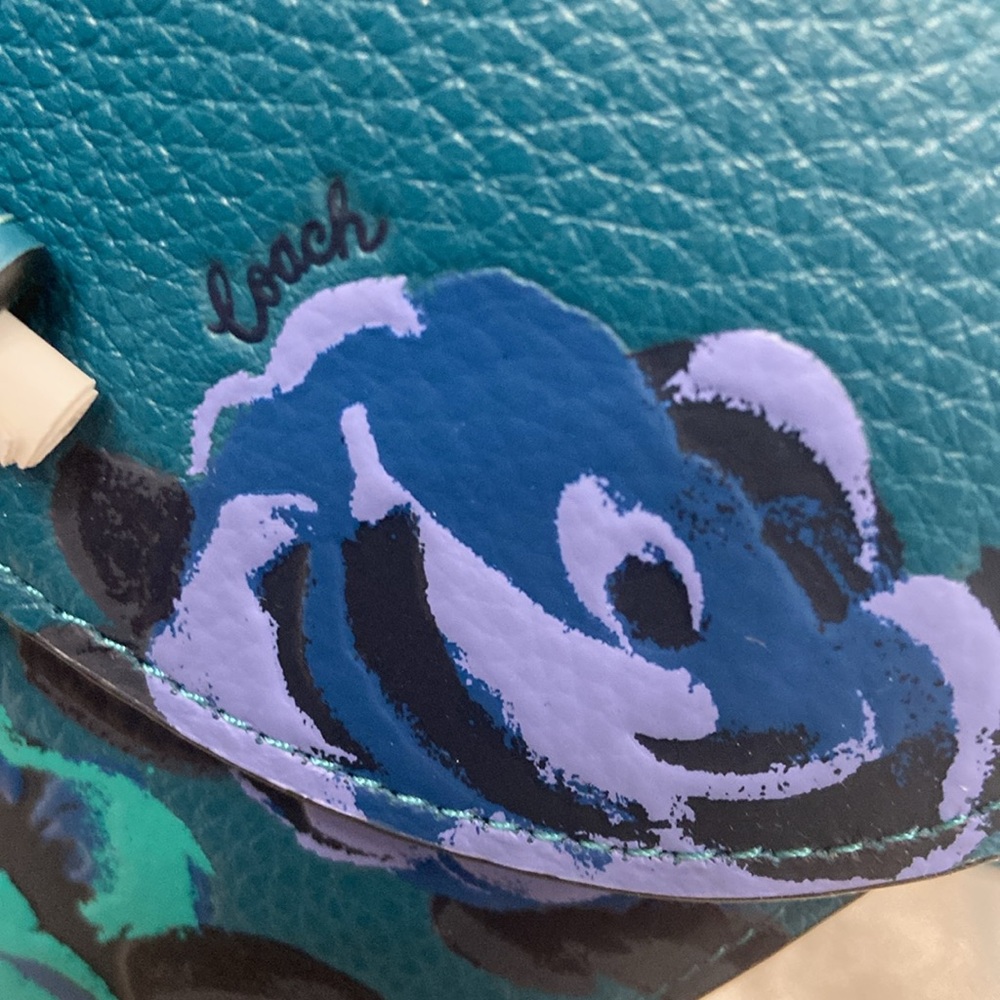 TEAL COACH MORGAN SADDLEBAG WITH JUMBO FLORAL PRINT. - Picture 11 of 12